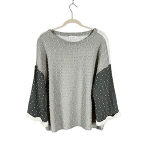 Womens Bohemian 3D Boxy Sweater Medium Indie Scandi Soft Girl Oversized Cottage